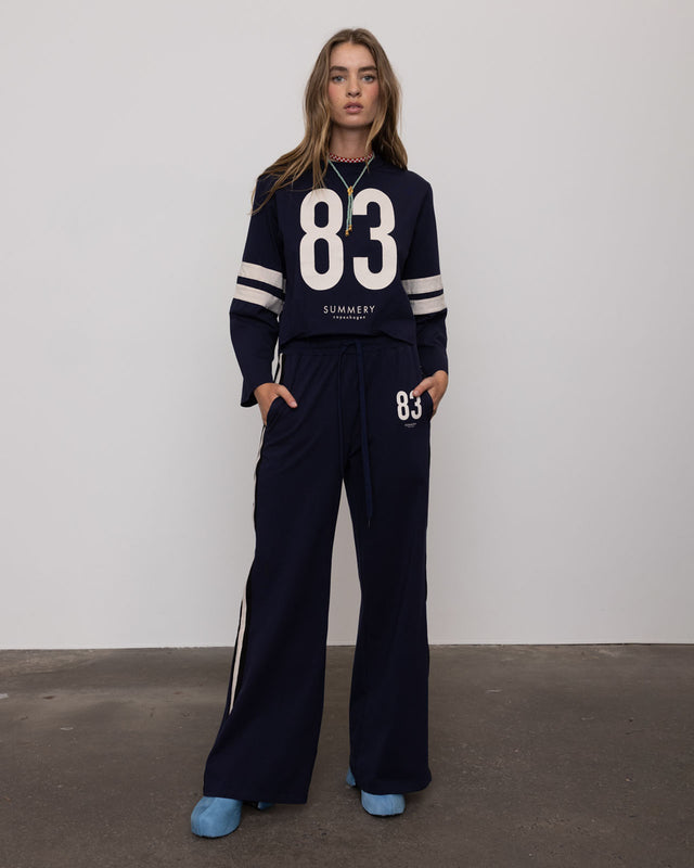 summery copenhagen SPORTY TRACK PANT IN NAVY