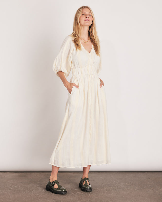 Summery Copenhagen WHITE BELLA MAXI DRESS IN ECRU
