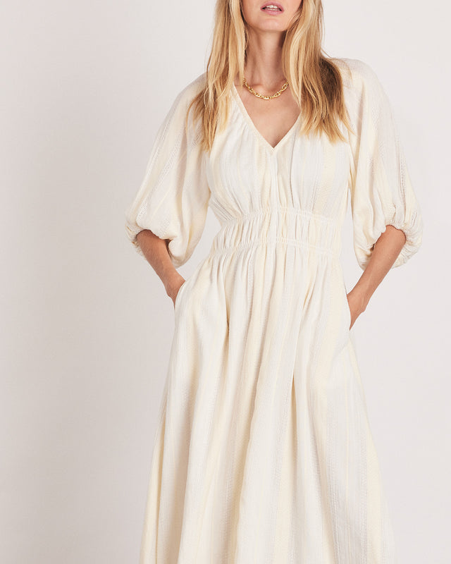 Summery Copenhagen WHITE BELLA MAXI DRESS IN ECRU