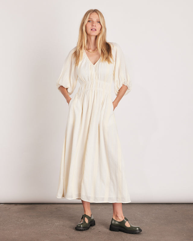 summery copenhagen WHITE BELLA MAXI DRESS IN ECRU