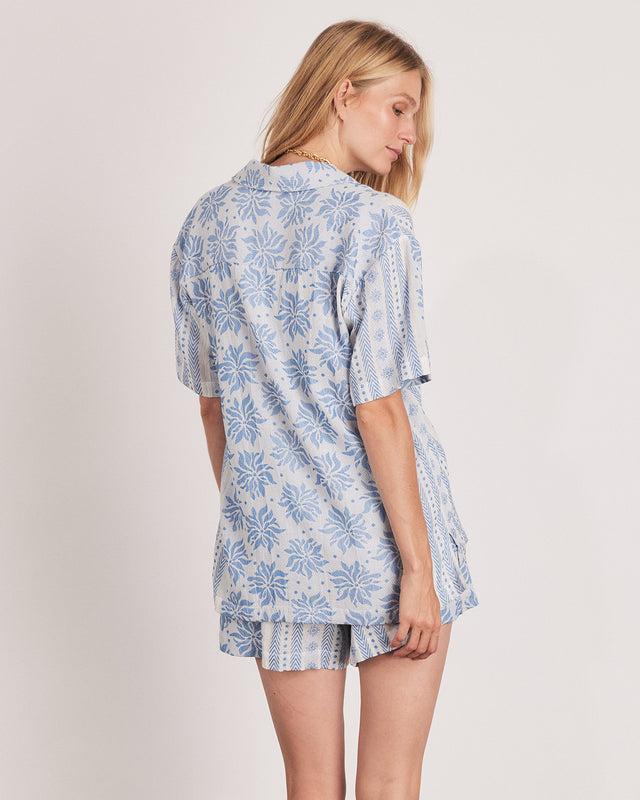 Summery Copenhagen ZAIN SHIRT IN WHITE-BLUE