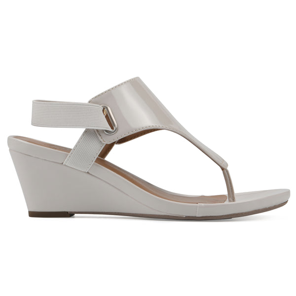 Summit By White Mountain All Dres Wedge Sandal - Eggshell Patent