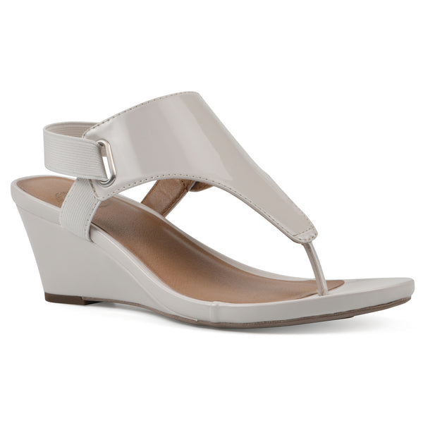 summit by white mountain All Dres Wedge Sandal - Eggshell Patent