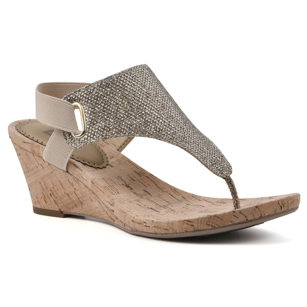summit by white mountain All Good Wedge Sandal - Light Gold