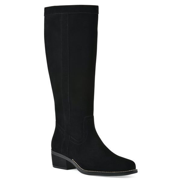summit by white mountain Altitude Tall Boot - Black Suede