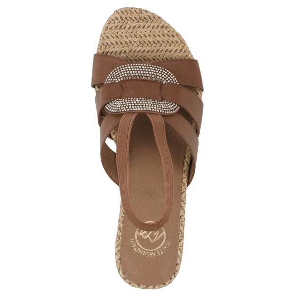 Summit By White Mountain Atavi Wedge Sandal - Dark Tan