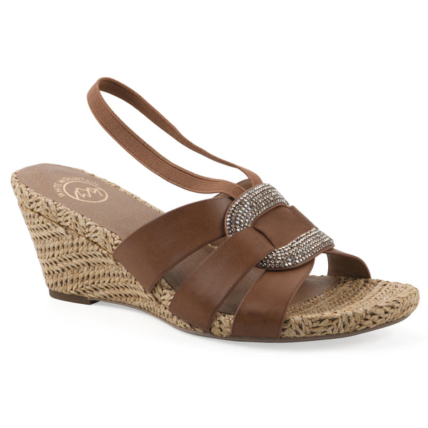 summit by white mountain Atavi Wedge Sandal - Dark Tan