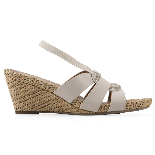 Summit By White Mountain Atavi Wedge Sandal - Eggshell