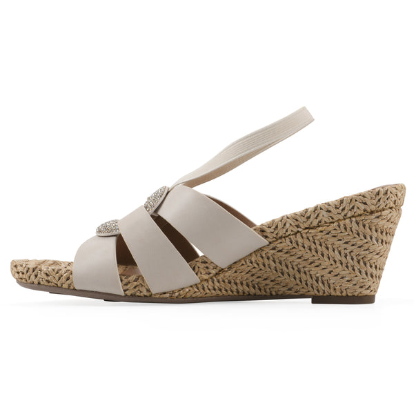 Summit By White Mountain Atavi Wedge Sandal - Eggshell