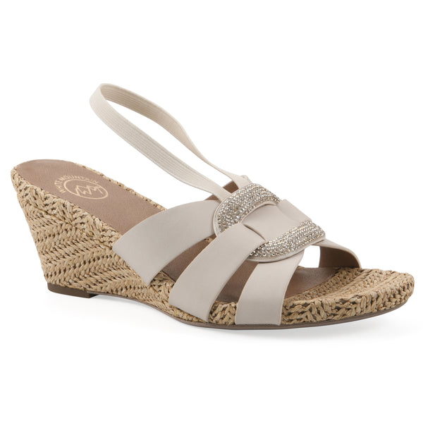 summit by white mountain Atavi Wedge Sandal - Eggshell