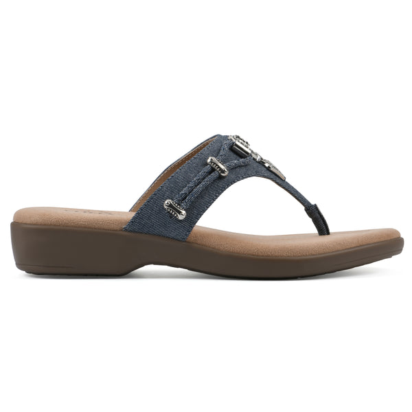Summit By White Mountain Bailee Sandal - Dark Blue Denim