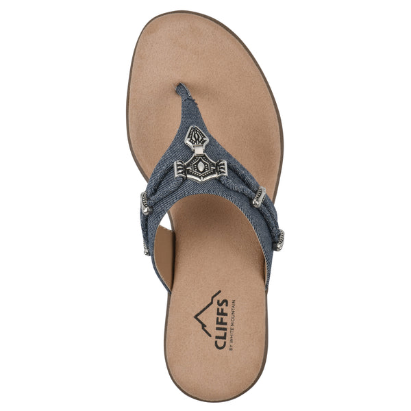 Summit By White Mountain Bailee Sandal - Dark Blue Denim