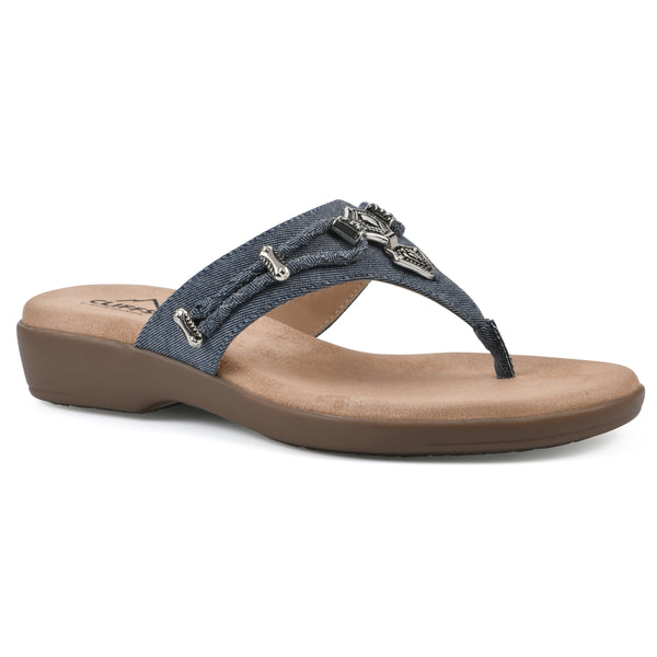 summit by white mountain Bailee Sandal - Dark Blue Denim