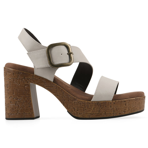Summit By White Mountain Barb Heel - Cream Faux Leather