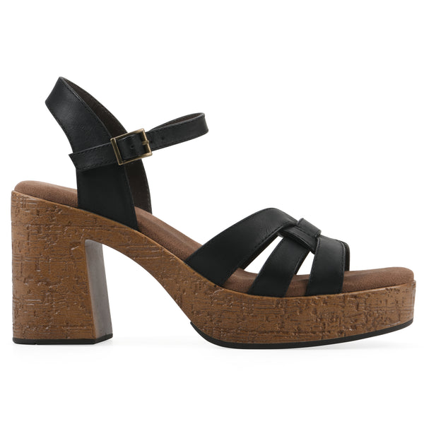 Summit By White Mountain Barista Heel - Black Faux Leather