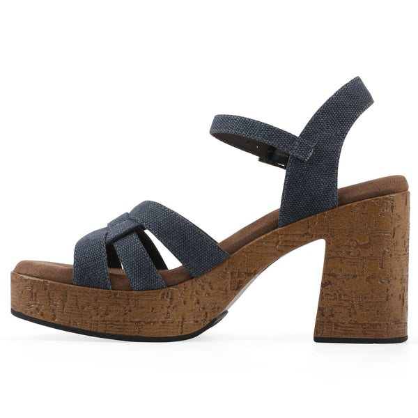 Summit By White Mountain Barista Heel - Denim Blue Fabric