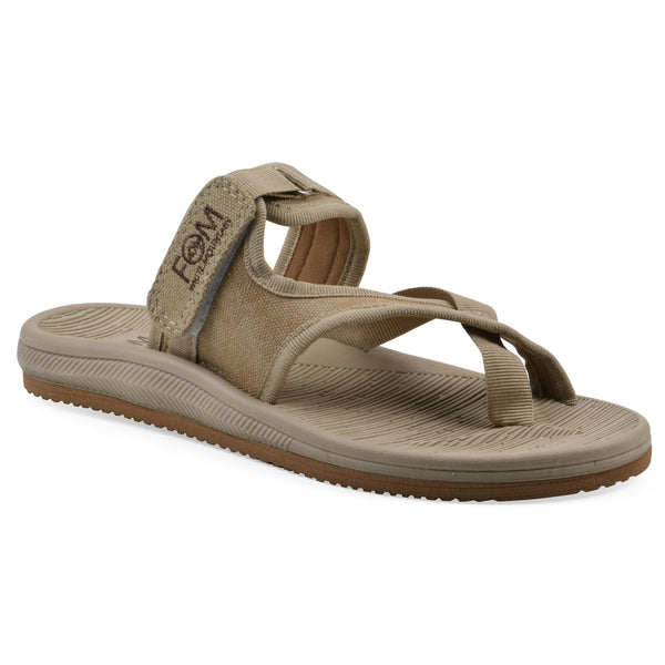 summit by white mountain Basket Recovery Sandal - Khaki and Sandalwood Fabric