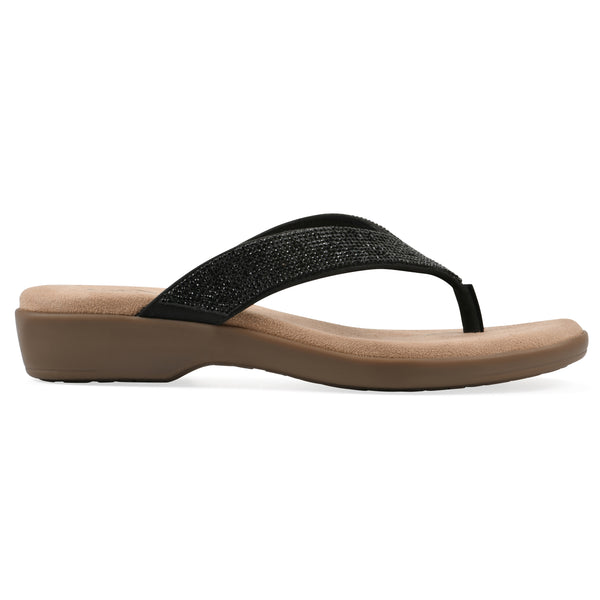 Summit By White Mountain Becharm Sandal - Black Fabric