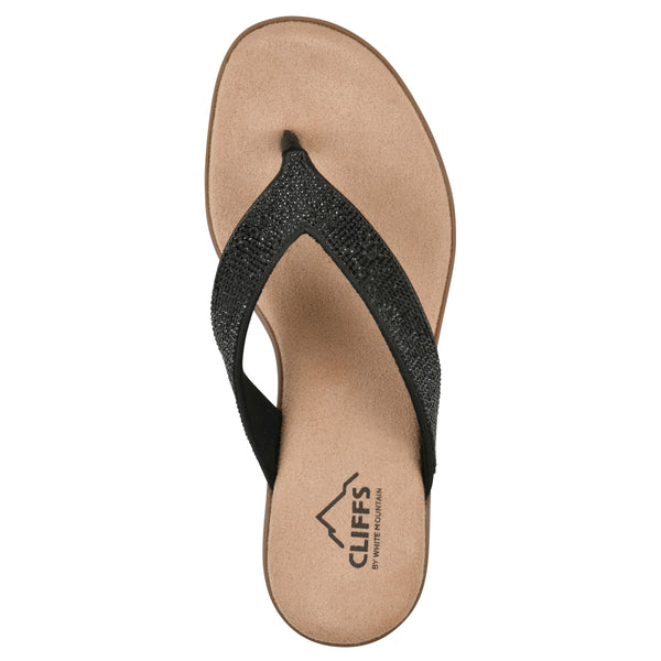 Summit By White Mountain Becharm Sandal - Black Fabric