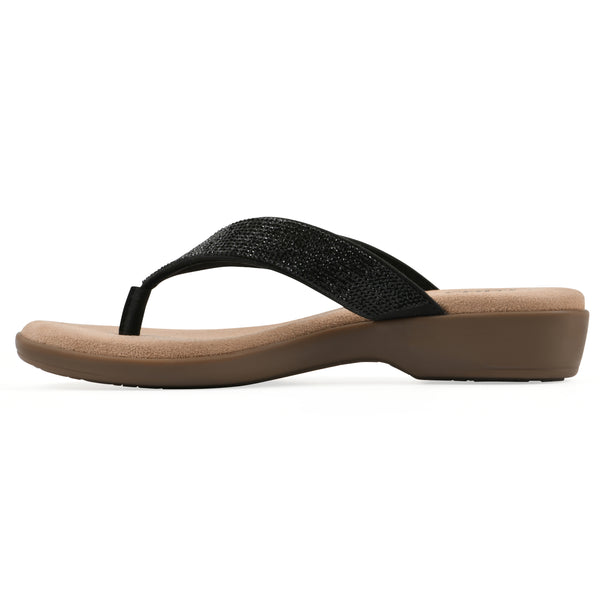 Summit By White Mountain Becharm Sandal - Black Fabric