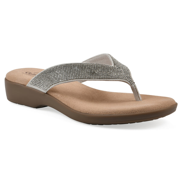 summit by white mountain Becharm Sandal - Ecru Fabric