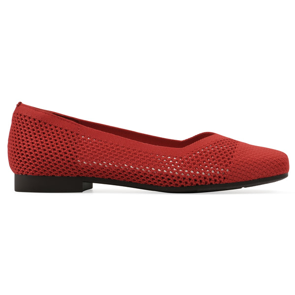 Summit By White Mountain Beslee Ballet Flat - Red Fabric