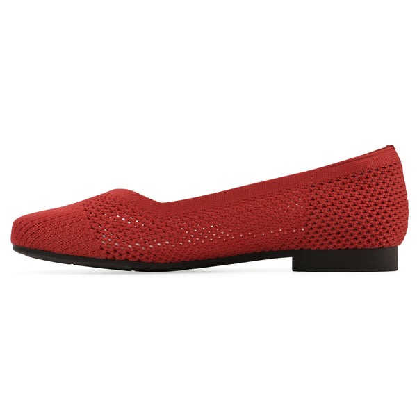 Summit By White Mountain Beslee Ballet Flat - Red Fabric