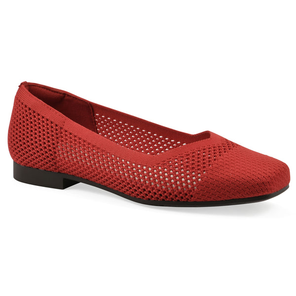 summit by white mountain Beslee Ballet Flat - Red Fabric