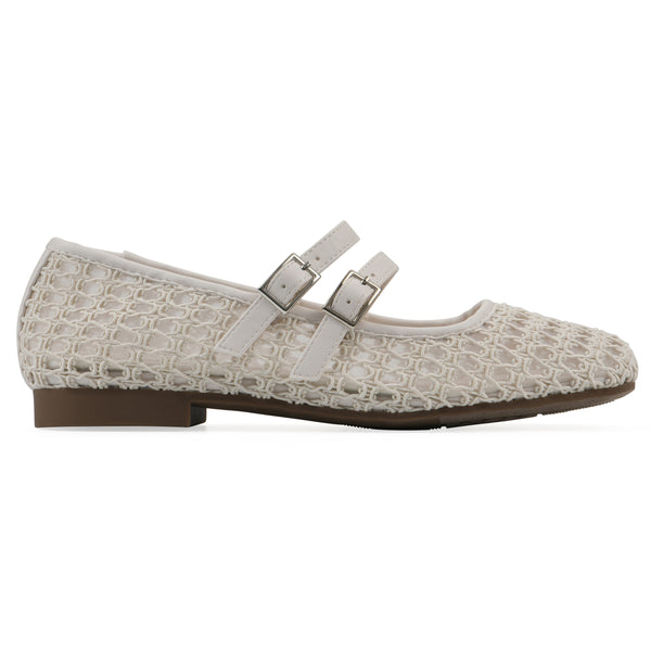 Summit By White Mountain Besnik Ballet Flat - Ecru Fabric