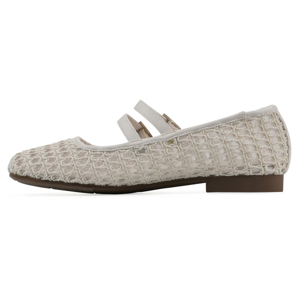Summit By White Mountain Besnik Ballet Flat - Ecru Fabric