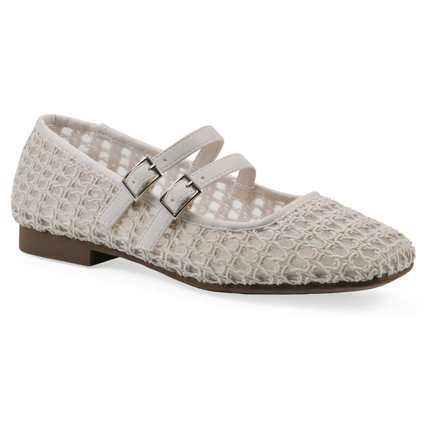 summit by white mountain Besnik Ballet Flat - Ecru Fabric