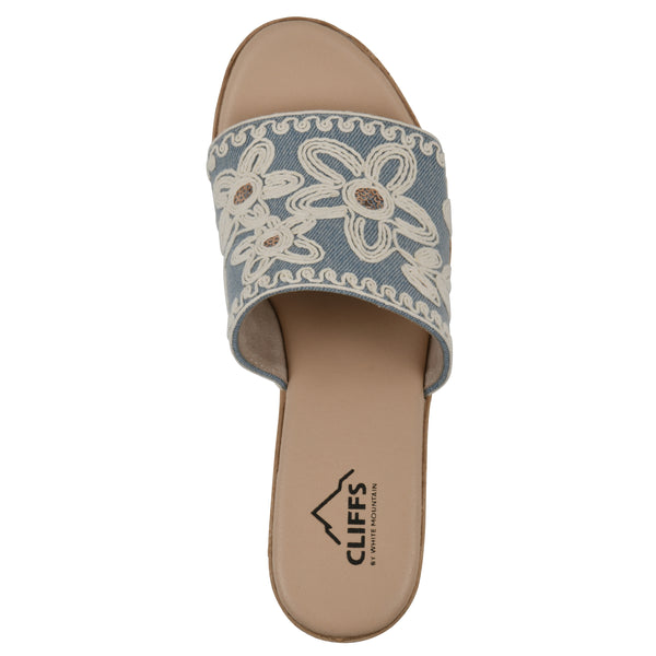 Summit By White Mountain Biancia Heeled Sandal - Denim Blue Fabric