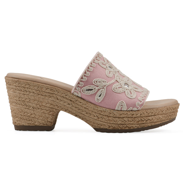 Summit By White Mountain Biancia Heeled Sandal - Light Pink Fabric