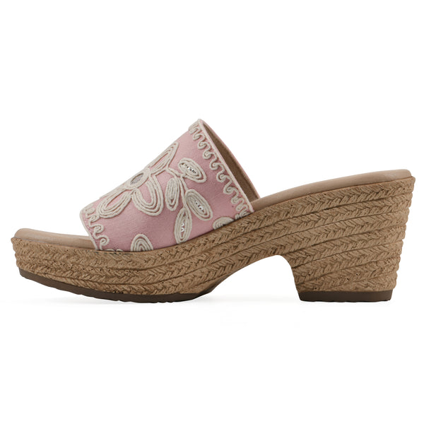 Summit By White Mountain Biancia Heeled Sandal - Light Pink Fabric