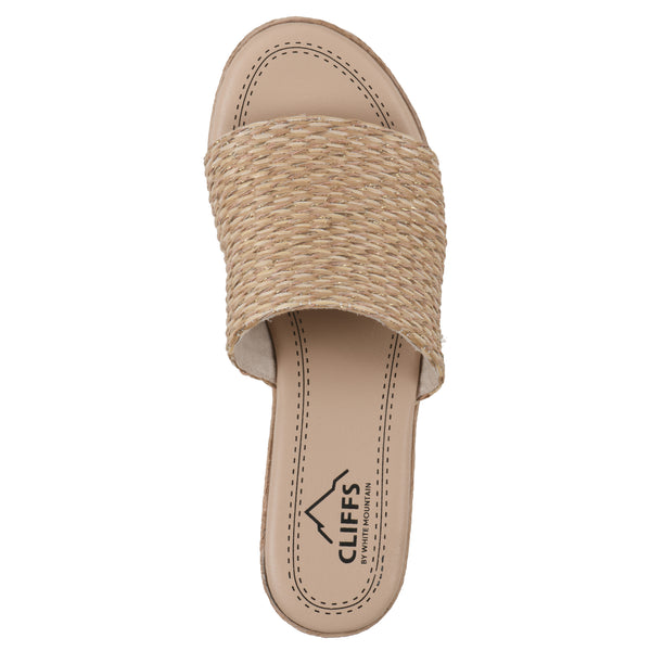 Summit By White Mountain Biancia Heeled Sandal - Natural Metallic Fabric