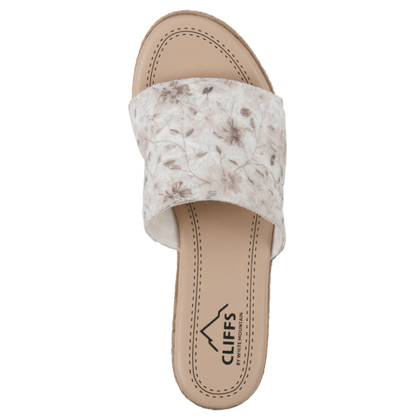 Summit By White Mountain Biancia Heeled Sandal - White Floral Fabric