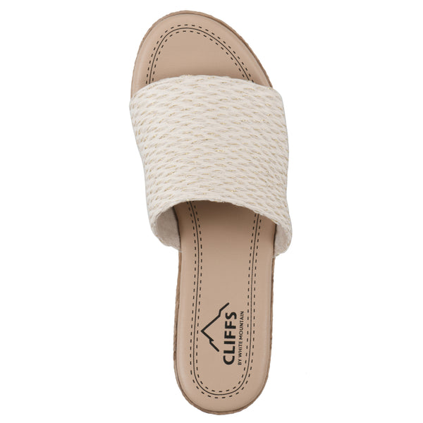 Summit By White Mountain Biancia Heeled Sandal - White Metallic Fabric