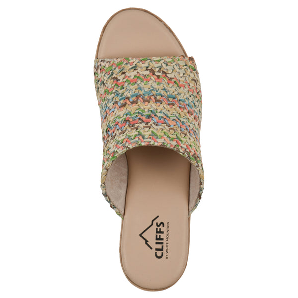 Summit By White Mountain Biando Heeled Sandal - Multi Raffia