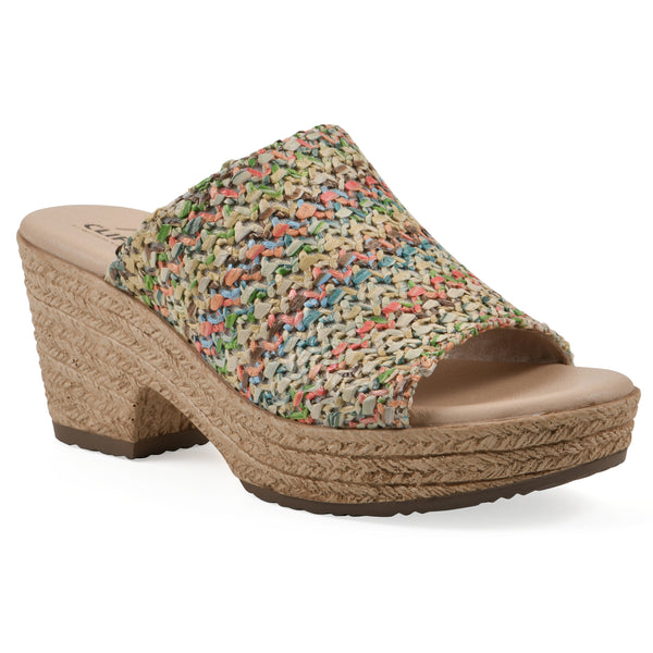 summit by white mountain Biando Heeled Sandal - Multi Raffia
