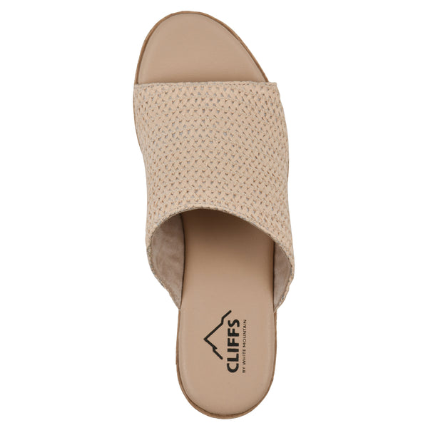Summit By White Mountain Biando Heeled Sandal - Natural Raffia