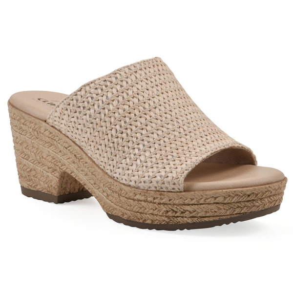 summit by white mountain Biando Heeled Sandal - Natural Raffia