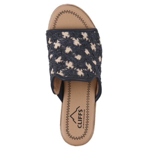 Summit By White Mountain Bizzie Heeled Sandal - Dark Blue Fabric