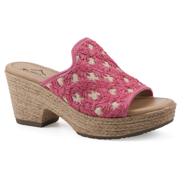 summit by white mountain Bizzie Heeled Sandal - Magenta Fabric