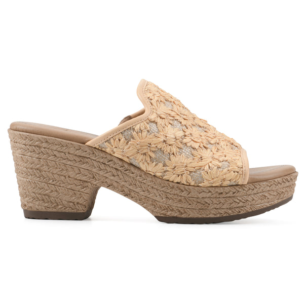 Summit By White Mountain Bizzie Heeled Sandal - Mustard Fabric