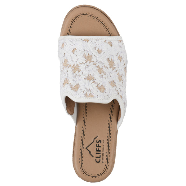 Summit By White Mountain Bizzie Heeled Sandal - White Fabric