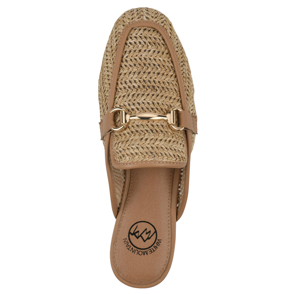 Summit By White Mountain Bobbin Mule - Dark Natural Raffia