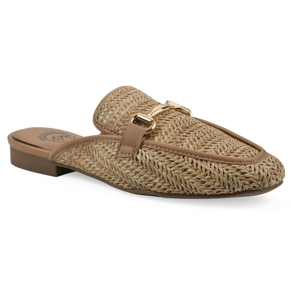 summit by white mountain Bobbin Mule - Dark Natural Raffia