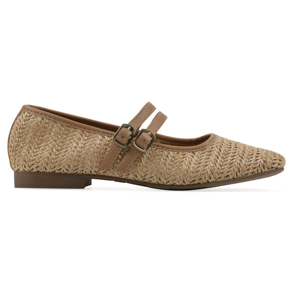 Summit By White Mountain Bocage Flat - Dark Natural Raffia