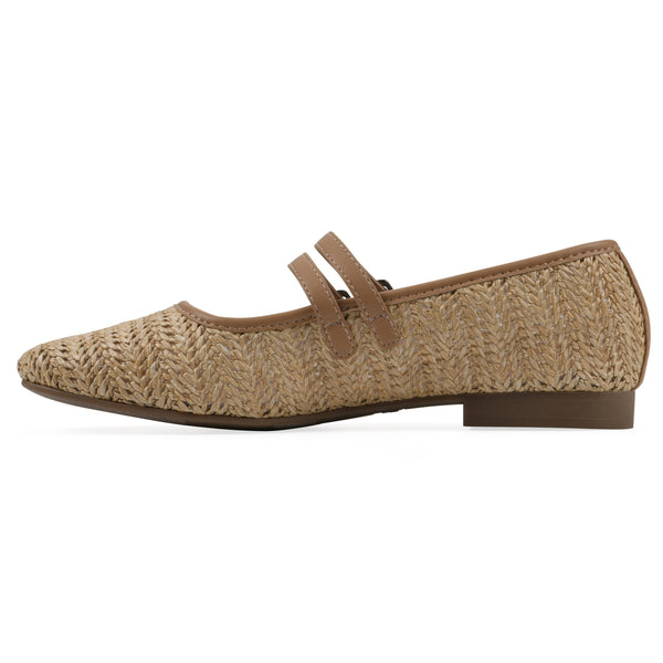 Summit By White Mountain Bocage Flat - Dark Natural Raffia