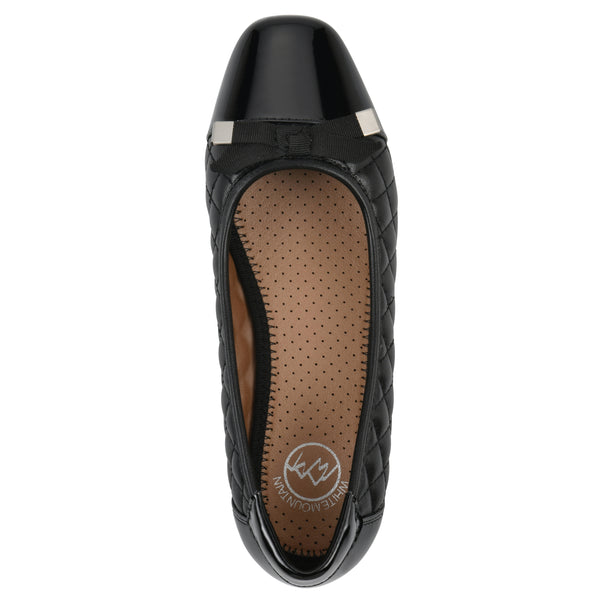 Summit By White Mountain Bocah Flat - Black Faux Leather